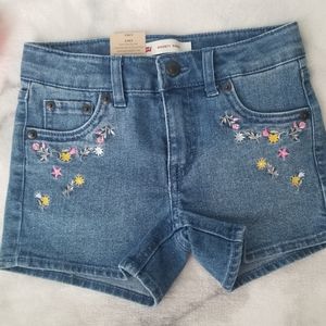 Levi's   Girl's Denim Shorty Shorts.